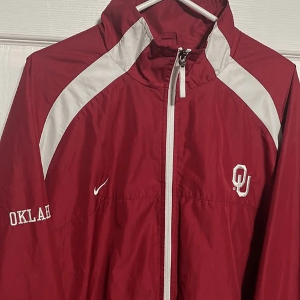 Vintage NIKE OU SOONERS CLIMA-FIT Full Zip‎ Polyester Jacket - PERFECT- Sz 2XL